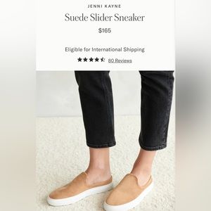 Jenni Kayne Suede Slider Sneaker Honey Brown 40 9.5 10